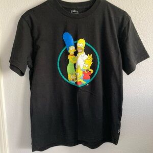 The Simpsons Family black Billabong shirt with graphic of family
